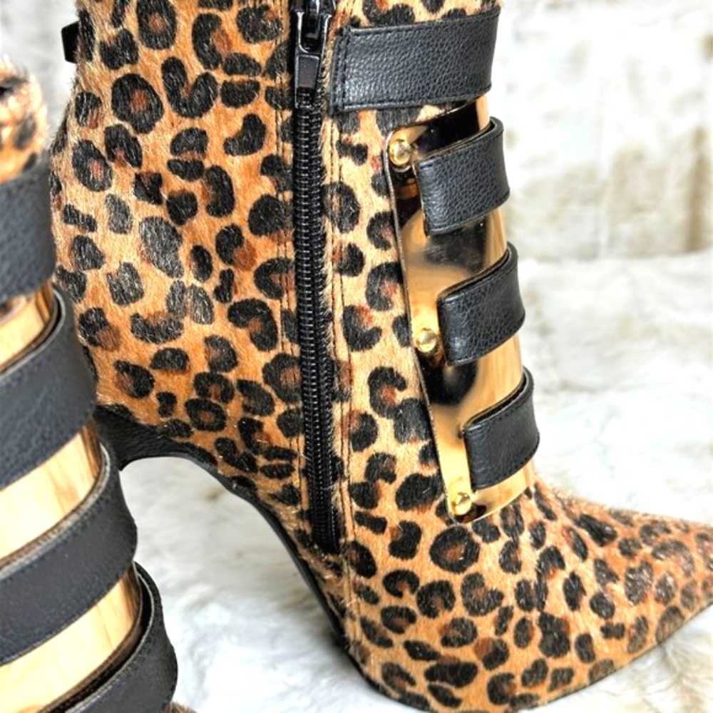 * Privileged Leopard High Heel Ankle Boots Privileged - Picture 4 of 13